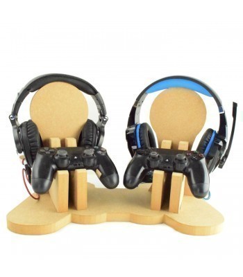 18mm Freestanding MDF Double Gaming Headset & Two Single PlayStation Controller Holders - PlayStation Controller Base 
